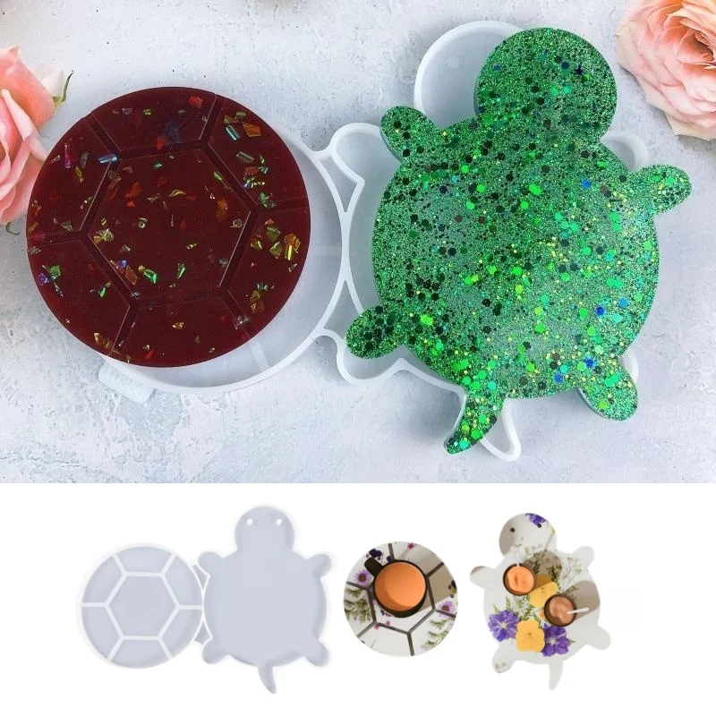 Turtle Shape Jewelry Trinket Tray Gypsum Resin Mold DIY Coaster Plaster Silicone Molds Creative Home Decoration Desktop Ornament