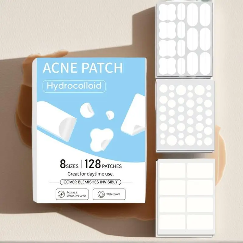 128 pièces Patchs anti-acné hydrocolloïdes à grande capacité, patchs anti-acné transparents à l'acide salicylique, patchs anti-acné invisibles, autocollants de soin de la peau