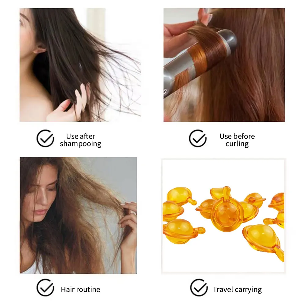 5 قطعة السلس حريري الشعر فيتامين كبسولة الكيراتين مجمع النفط العناية بالشعر إصلاح التالفة الشعر المصل مكافحة فقدان الشعر المغربي النفط