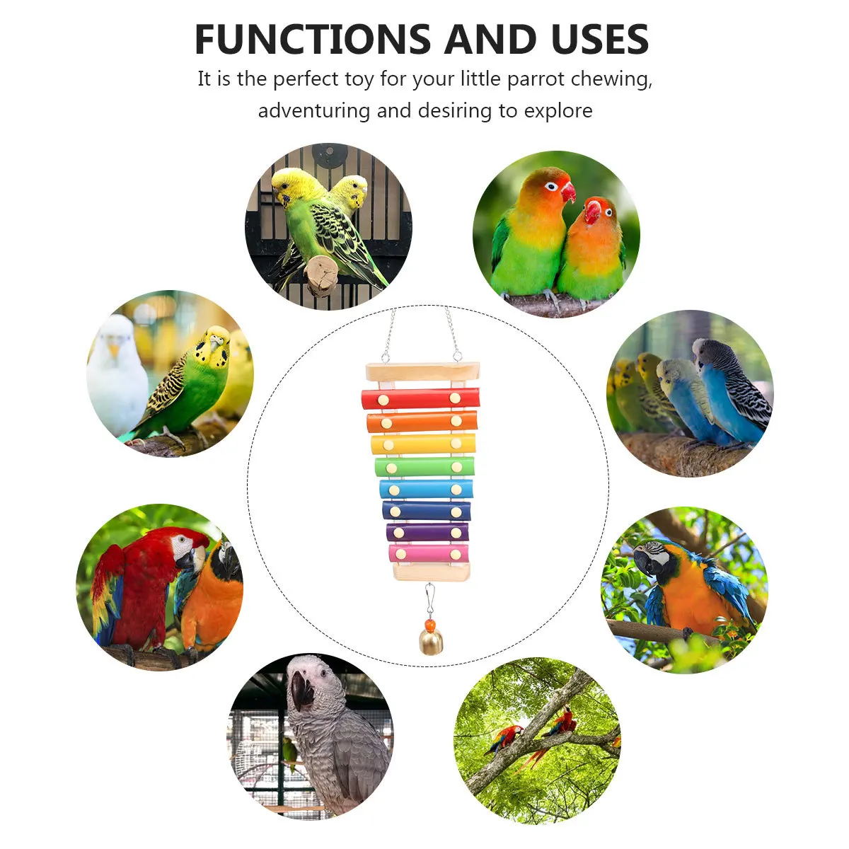 

1pc Chew Wooden Iron Plastic Bird Cage Accessory For Parrot Chewing Plaything Hanging Type Bird Bite Parrot Playing