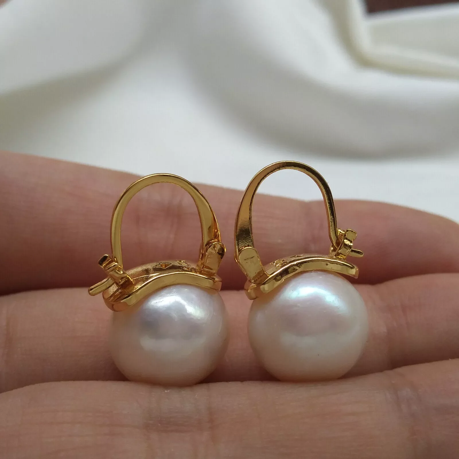 Natural AAAA++8-9mm 9-10mm 10-11mm 11-12mm12-13mm South Sea Round White Pearl Earrings 925