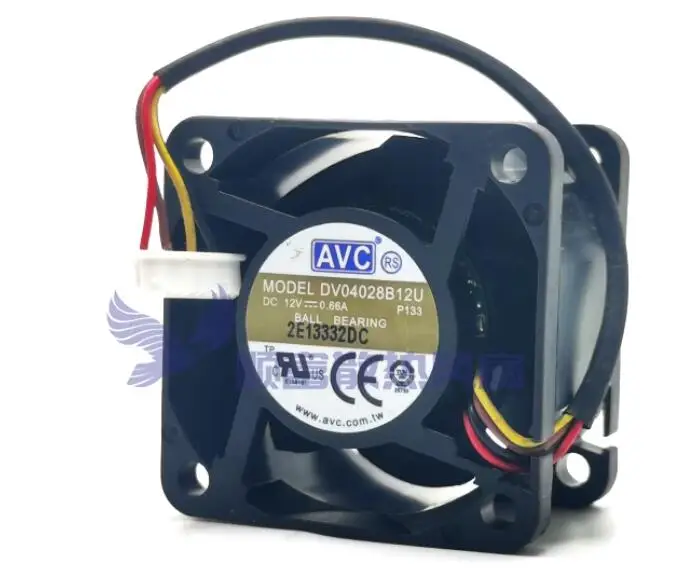 

AVC DV04028B12U P133 DC 12V 0.66A 40x40x28mm 4-Wire Server Cooling Fan