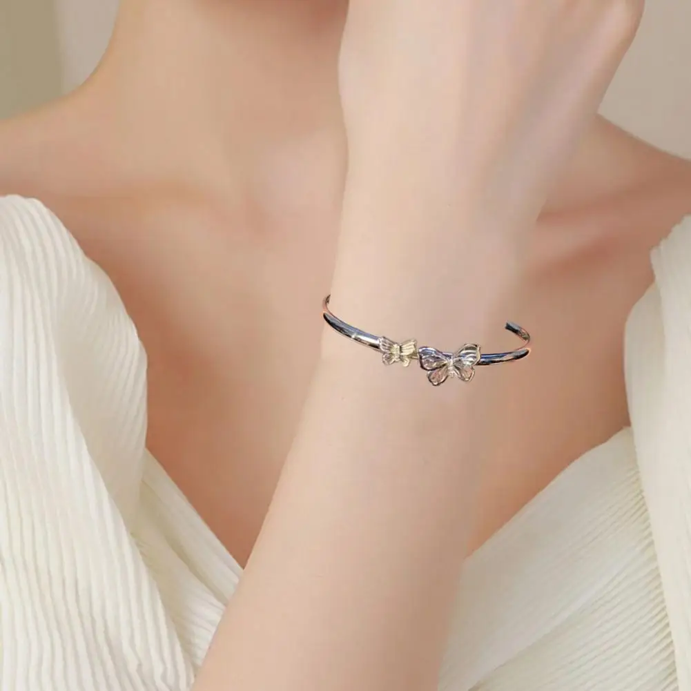 Gift Silver Color Shiny Butterflies Adults Bracelet Fashion Jewelry