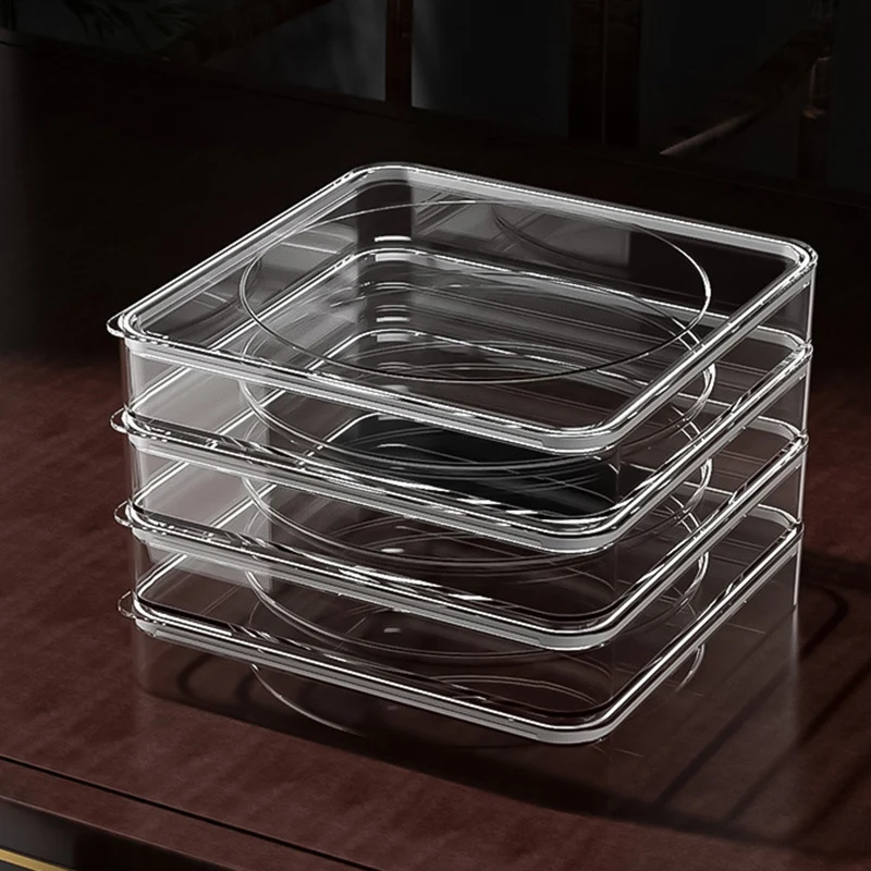 Transparent Sealed Cigar Box Humidor with Shelf Large Capacity PET Storage Case for Premium Cigarettes