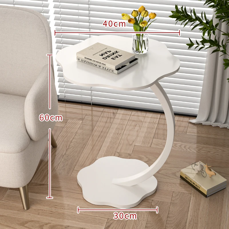 Coffee Tables Light Luxury Side Table Round Flower Bedside Table Bedside Home Study Desk Auxiliary Desk Living Room Furniture image 2