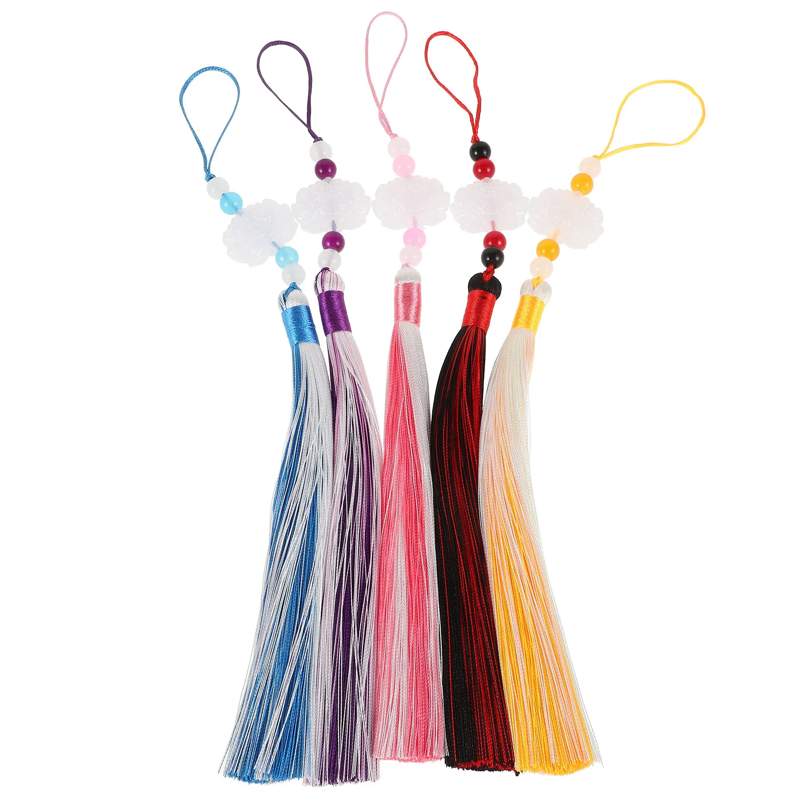 5 قطعة قلادة شرابة صينية نمط اللوتس التقليدية Hanfu الخصر ملحق خمر الشرقية شرابة سحر النمط القديم #5