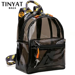 TINTAT Fashion Clear Women Backpack Transparent Mini Cute Backpack Travel School Backpack Student Bag For Girls Child Mochila