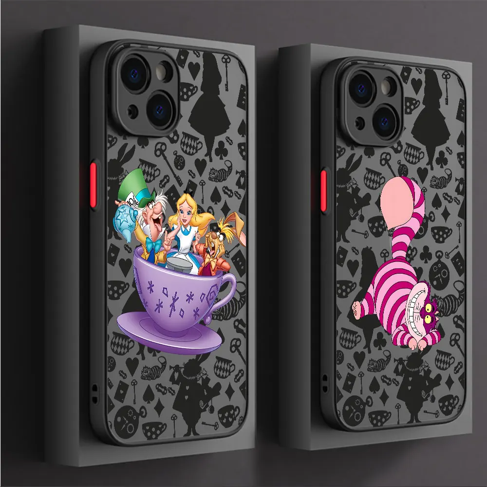 Disney Alice in Wonderland Case for Apple iPhone XR 14 Pro Max 12 Mini 13 SE XS X 11 Pro 8 Plus 15 Pro 7 6S Cover Matte Shell