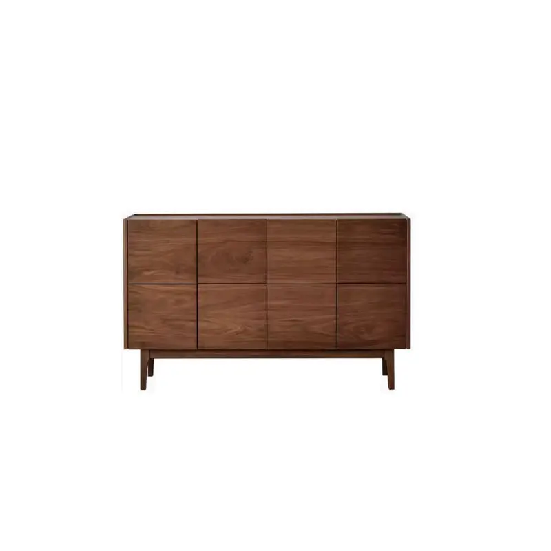 Black walnut dining side cabinet Solid wood chest cabinet Simple small apartment living room Bedroom storage locker