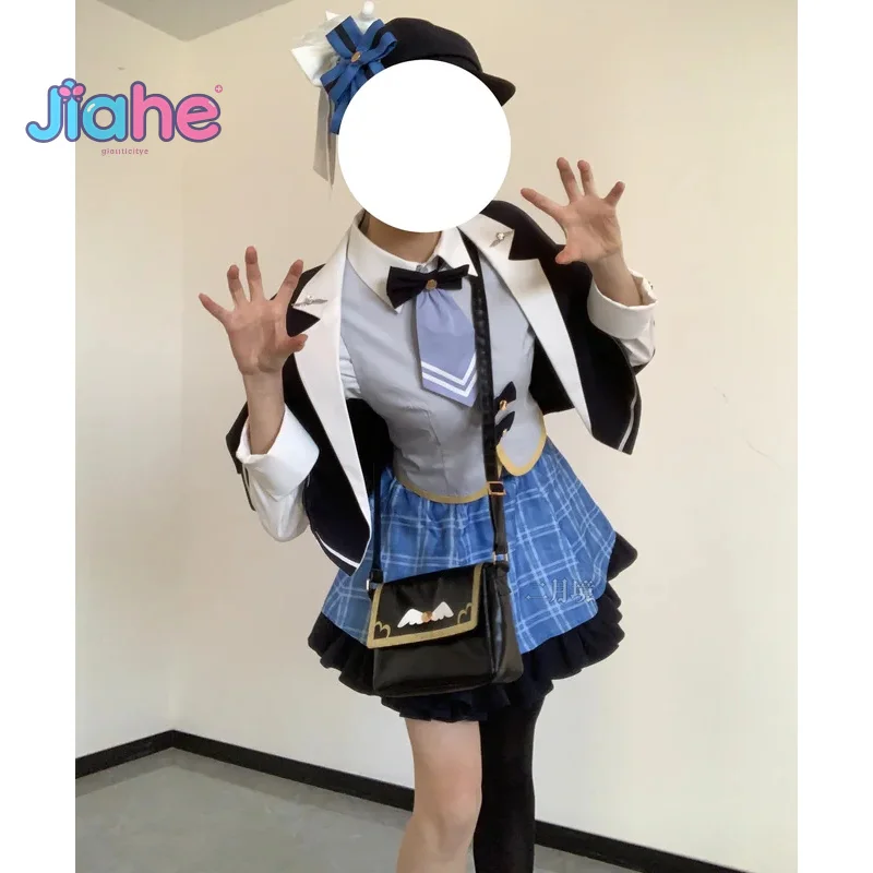 

Tachibana Sherii Anime Magical Girl Witch Cosplay Costume Hat jacket shirt tie skirt girl cute JK uniform Christmas party suit