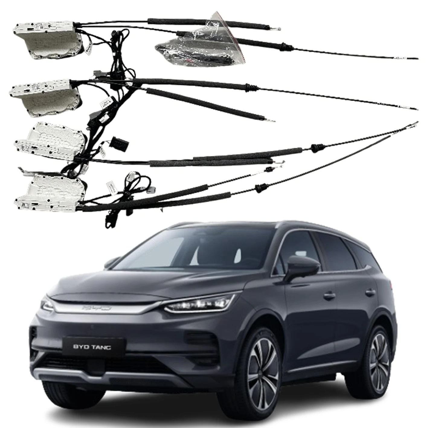 

Электронные автозапчасти Plug and Play: Алюминиевые запасные части для электромобилей BYD Dolphin, электрический доводчик двери для BYD Tang 2024+