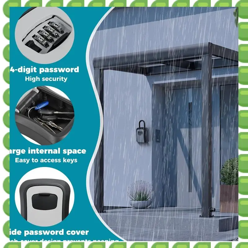 

A04V Магнитный ящик для ключей под автомобилем, 4-значный магнитный держатель для хранения ключей с комбинированным кодом, магнитный чехол для ключа для скрытого ключа