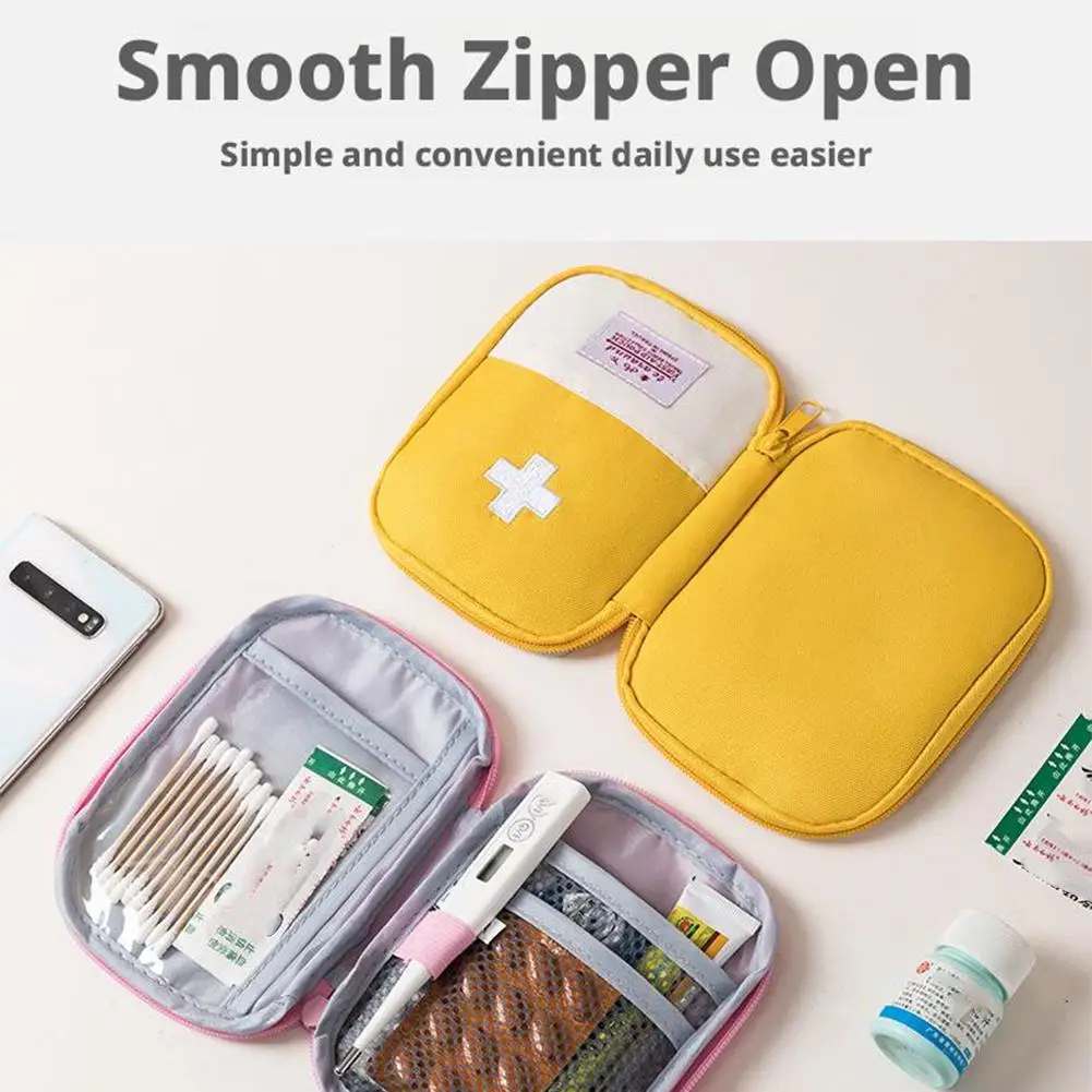 Mini Portable Medicine Bag Travel First Aid Kit Medicine Bag Storage Bag Survival Kit Medicine Box Outdoor Camping Tool