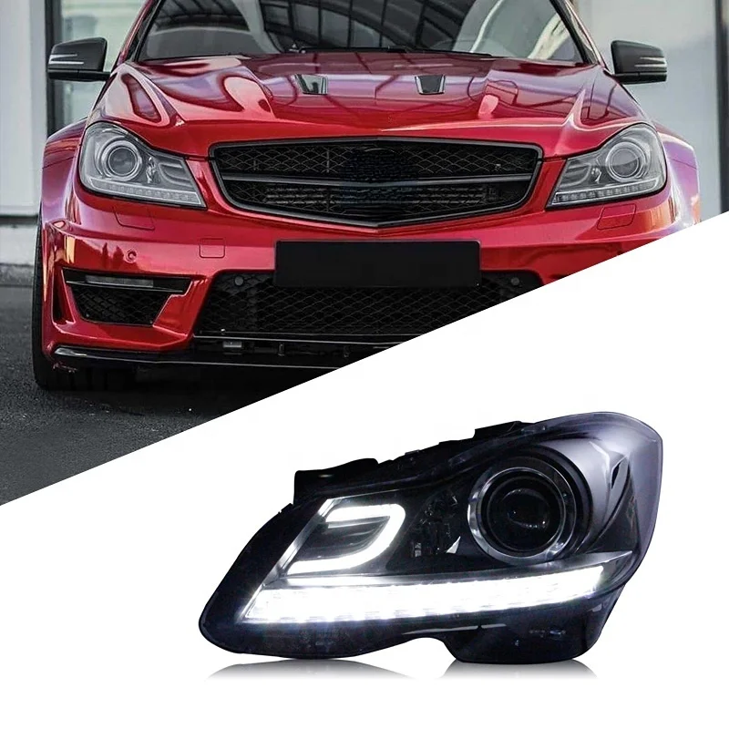 High Performance Suitable For  W204 Headlight Assembly C180 C200 C260 Modified LED Daily Light Steering Xenon Lens