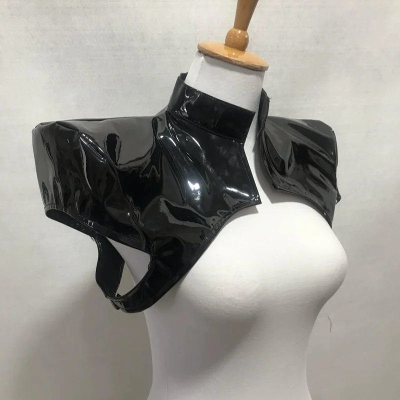 

Unisex Leather Shoulder Pad Armor Vest Nightclub Bar Outfit Jazz Dance Team Stage Performance Costume Accessories