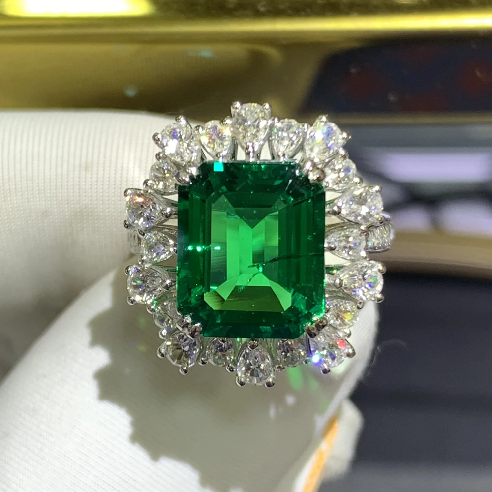 WUIHA 9K Gold 3EX 4.68CT GRC Muzo Emerald Gemstone Wedding Engagement Anniversary Ring for Women Gift Fine Jewelry Drop Shipping