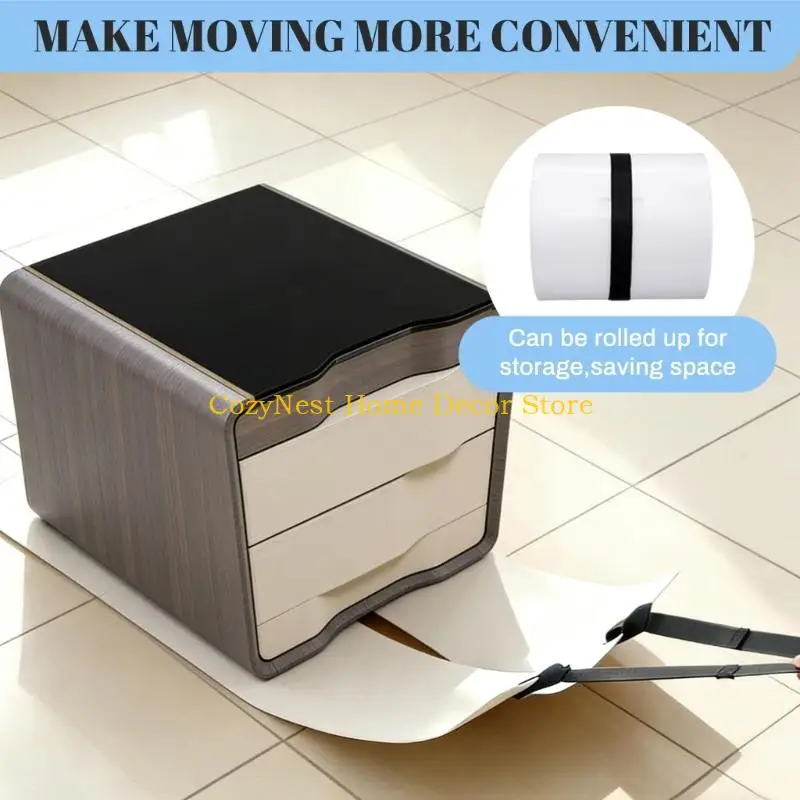 92MF Appliance Moving Sheets with Pull Bands, 2 Plastic Aids, 123 x 20.5 cm Coverage for Furniture Repositioning and Appliance