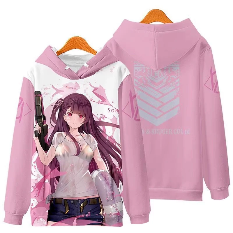 أنيمي الكرتون الفتيات فرونت لاين اللولب هوديس بلوزات الذكور ثلاثية الأبعاد طباعة لعبة رياضية الرجال النساء Harajuku البلوز Y2k هوديي معطف #3