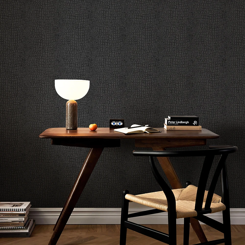Black Peel and Stick Wallpaper Crocodile  Peel & Stick Waterproof Luxury Wall Covering for Feature