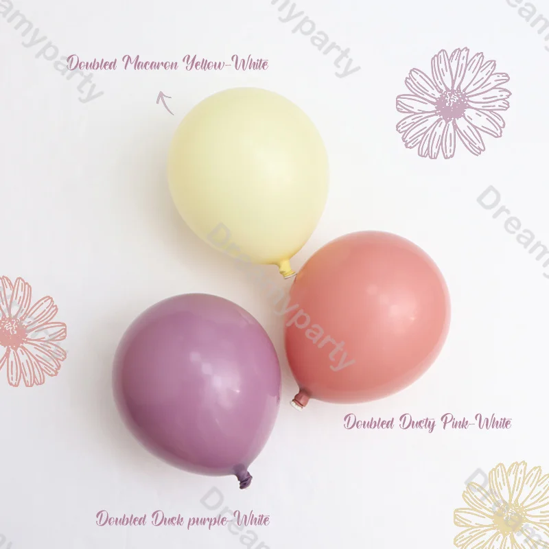 5/10/12/18in Doubled Dusk Purple Pink Yellow Balloons Baby Birthday  Shower Gender Reveal Party Anniversary Wedding Decoration