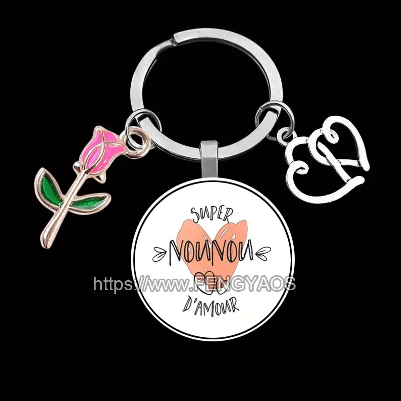 French Merci Nounou Keychains Thanksgiving Gifts for Nanny Keychain Best Gift for Nounou