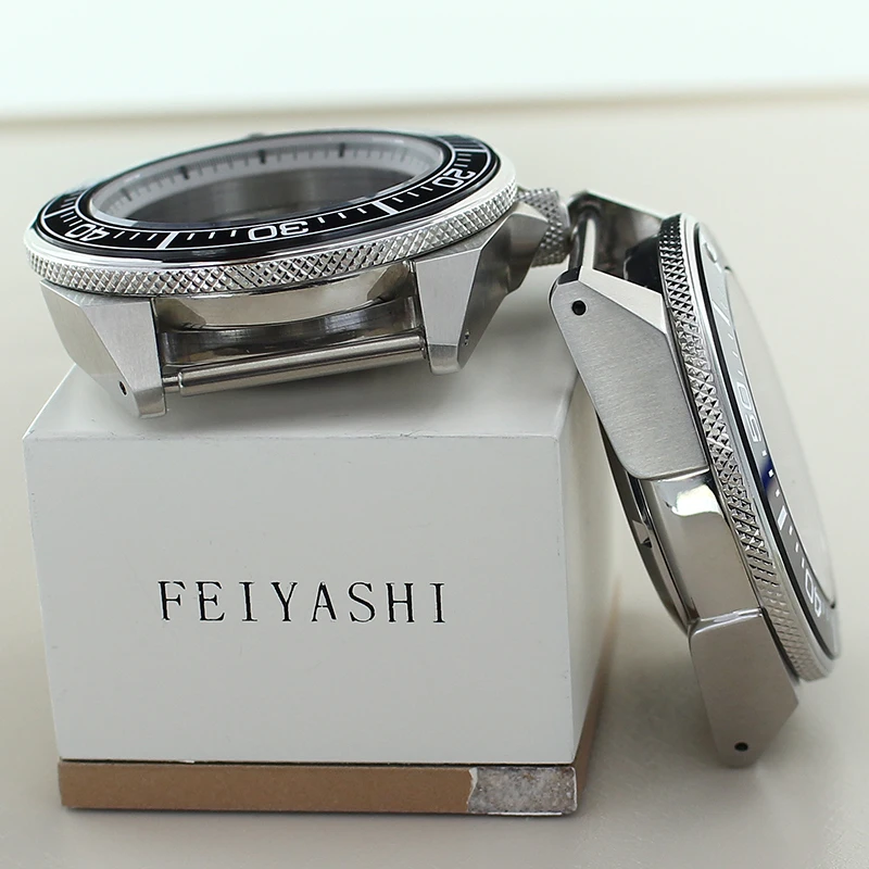 الغوص 43.8 مللي متر ساعة حافظة الياقوت كريستال زجاج ل Seiko NH35 NH36 NH34/38 حركة 28.5 مللي متر الطلب تعديل الساموراي السيراميك الحافة