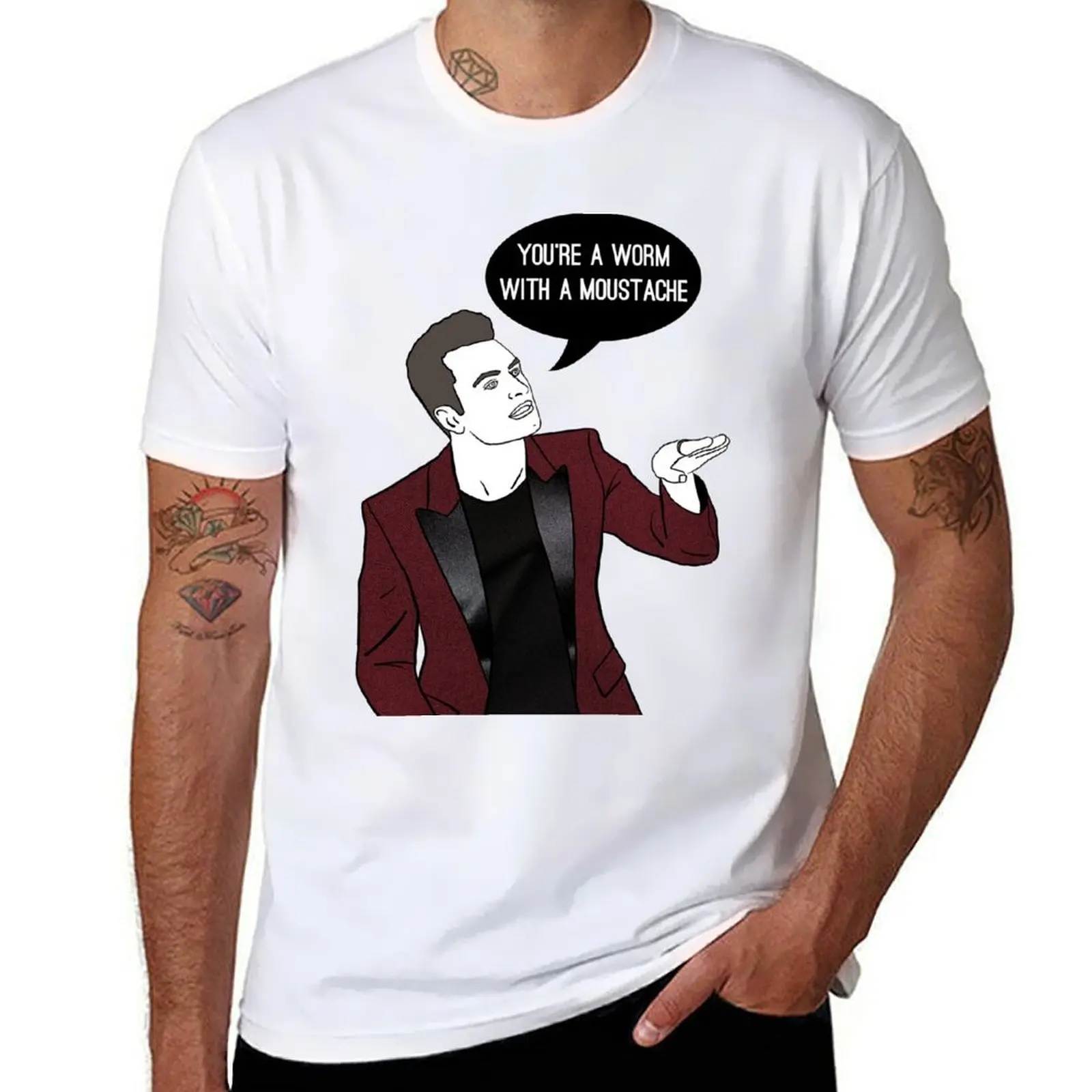 

Worm with a Moustache T-Shirt man t shirt heavy cotton cotton t shirts high quality T-Shirt
