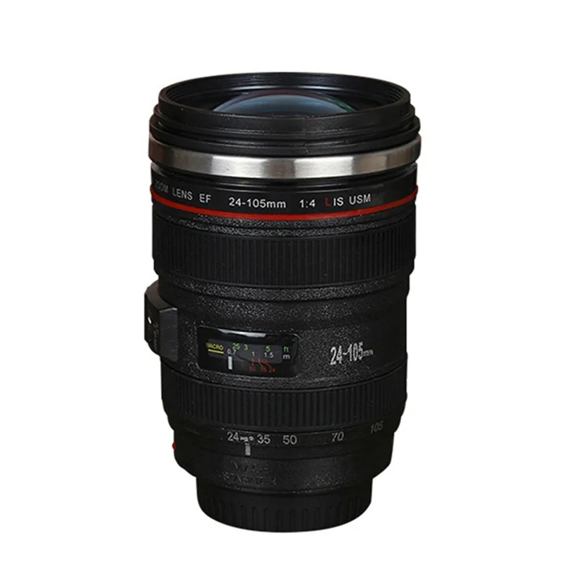 ABCL Stainless Steel Self Stirring Coffee Mug Camera Lens Coffee Mug Multipurpose Photographer Camera Mug Personalized Gift Dura