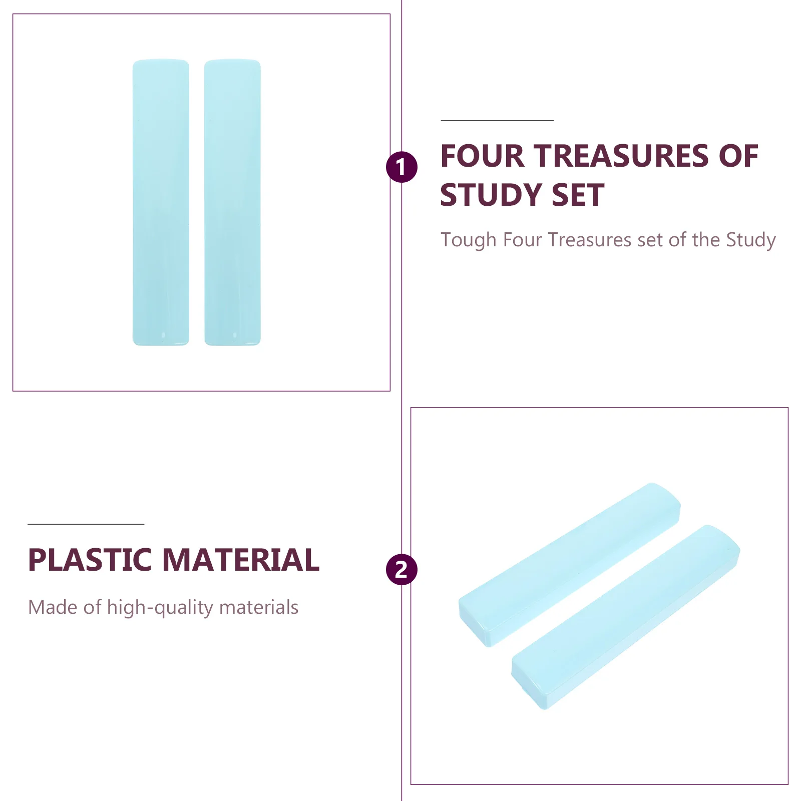 

2 Pcs Paperweight Town Ruler Writing Flat Weights Plastic Stationary Supplies Paperweights