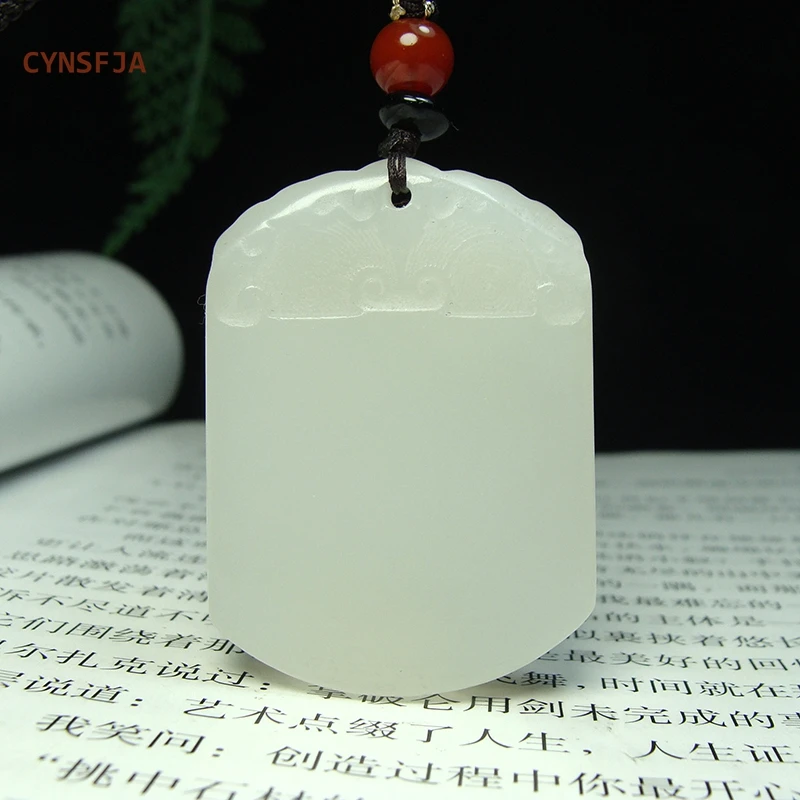 CYNSFJA New Real Rare Certified Natural Hetian Mutton-fat Nephrite Lucky Amulet Peace Ruyi Jade Pendant Hand Carved High Quality