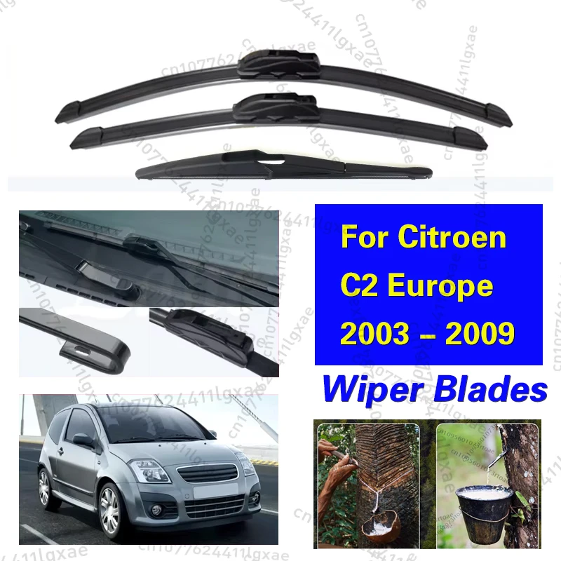 

Wiper Front Rear Wiper Blades Set Kit For Citroen C2 Europe 2003 - 2009 Windshield Windscreen Window Rain Brushes 24"+18"+12"