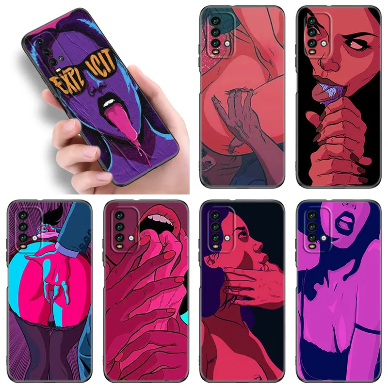 Hot Girls Sexy Twerk Black Phone Case For Redmi 10 Prime A1 A2 Plus K30 K40 Gaming K60 Pro 9 9A 9C 9T 10A 10C 12 12C 13C