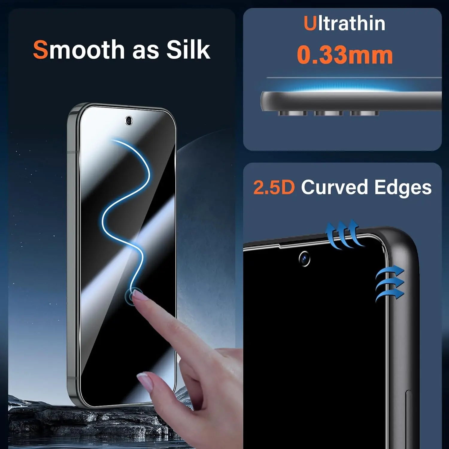 2/4 قطعة واقي شاشة عالي الدقة لهاتف جوجل بيكسل 9/9 برو/بيكسل 10/10 برو 9H طبقة من الزجاج المقسى