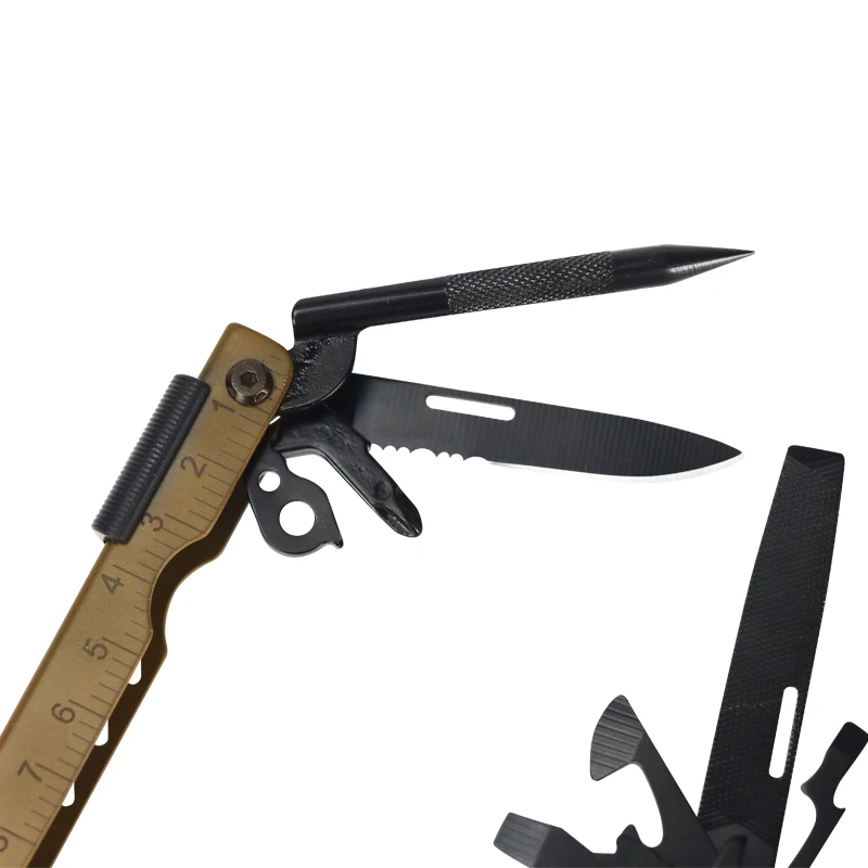 Multi Functional Pliers with Ruler Tool Outdoor folding tool pliers tactical  camping knife EDC multifunctional telescopic