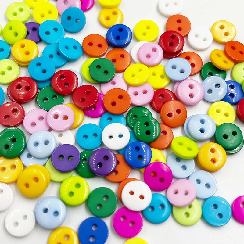 200pcs 8mm Mixed Round Resin Sewing Buttons for Scrapbooking craft Fashion Accessories PT12