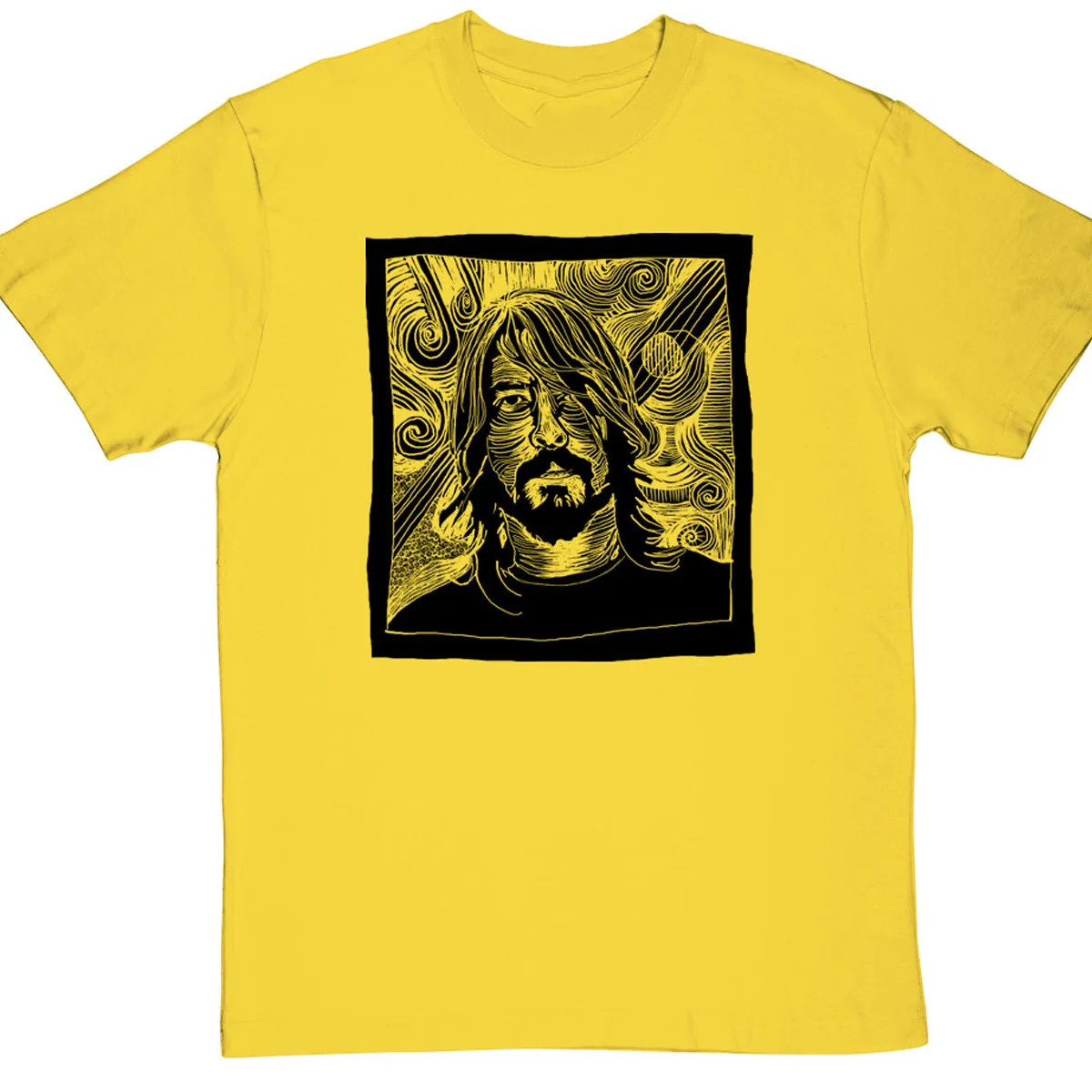 caricature Dave Grohl yellow T shirt short sleeve All sizes S to 345Xl TA5439