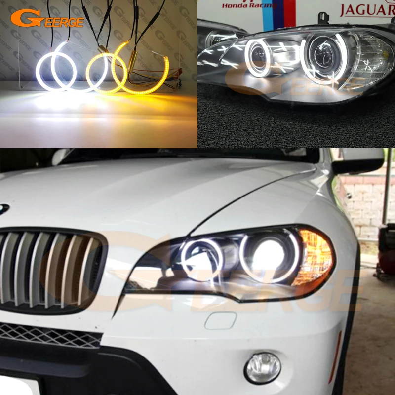 

For BMW X5 E70 2007 2008 2009 2010 2011 2012 2013 Excellent Day Light Ultra Bright SMD LED Angel Eyes Kit Halo Rings