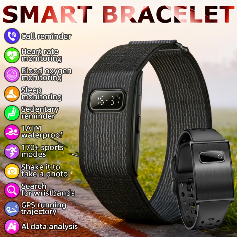 

LIGE Electronic Screen Smart Wristbands Heart Rate Sleep Health Monitor Report Smart Bracelet Incoming Call Notification Watches