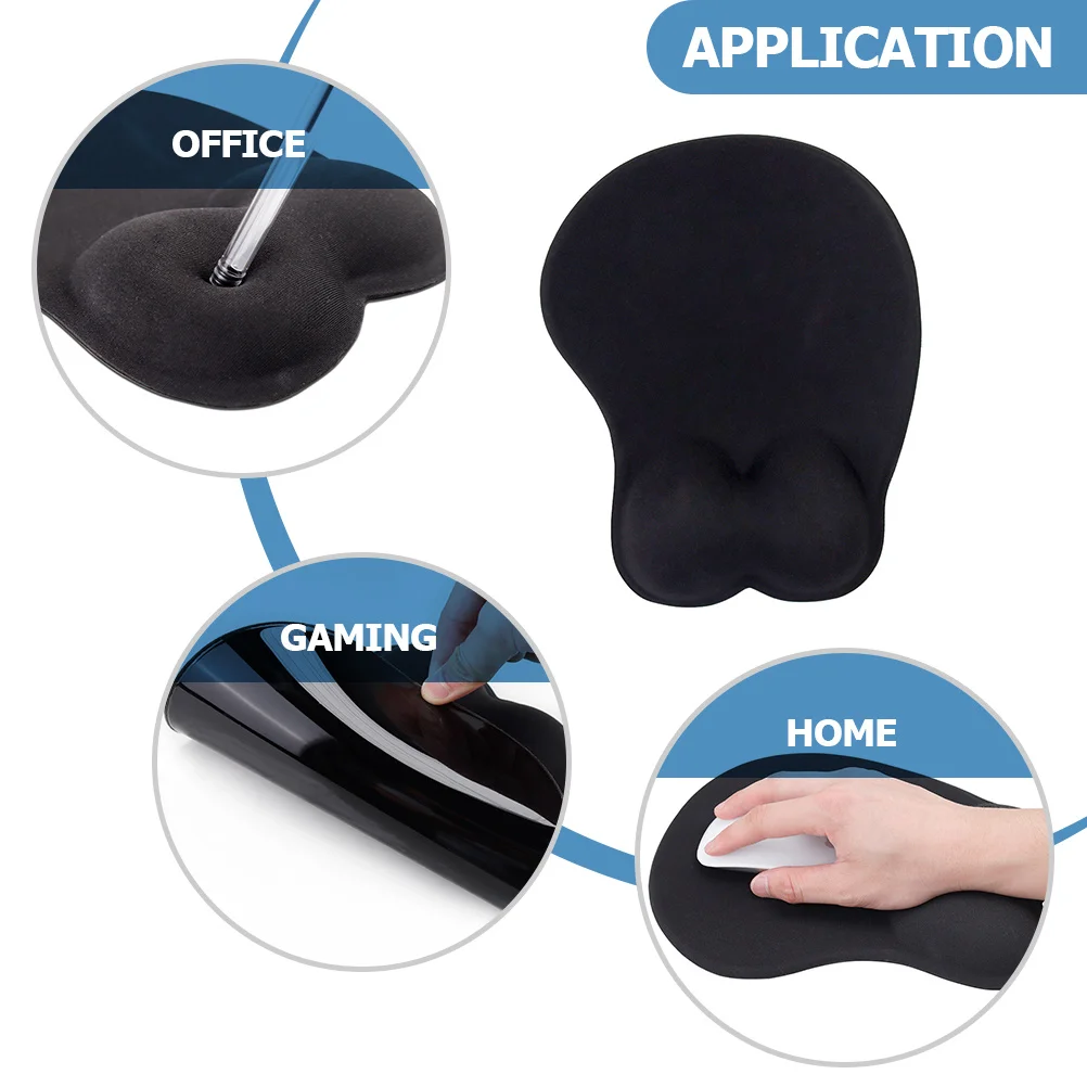 Mouse pad ergonômico com descanso para pulso, suporte macio com preenchimento de gel, superfície antiderrapante para laptop, desktop, escritório, computador, trabalho, jogos