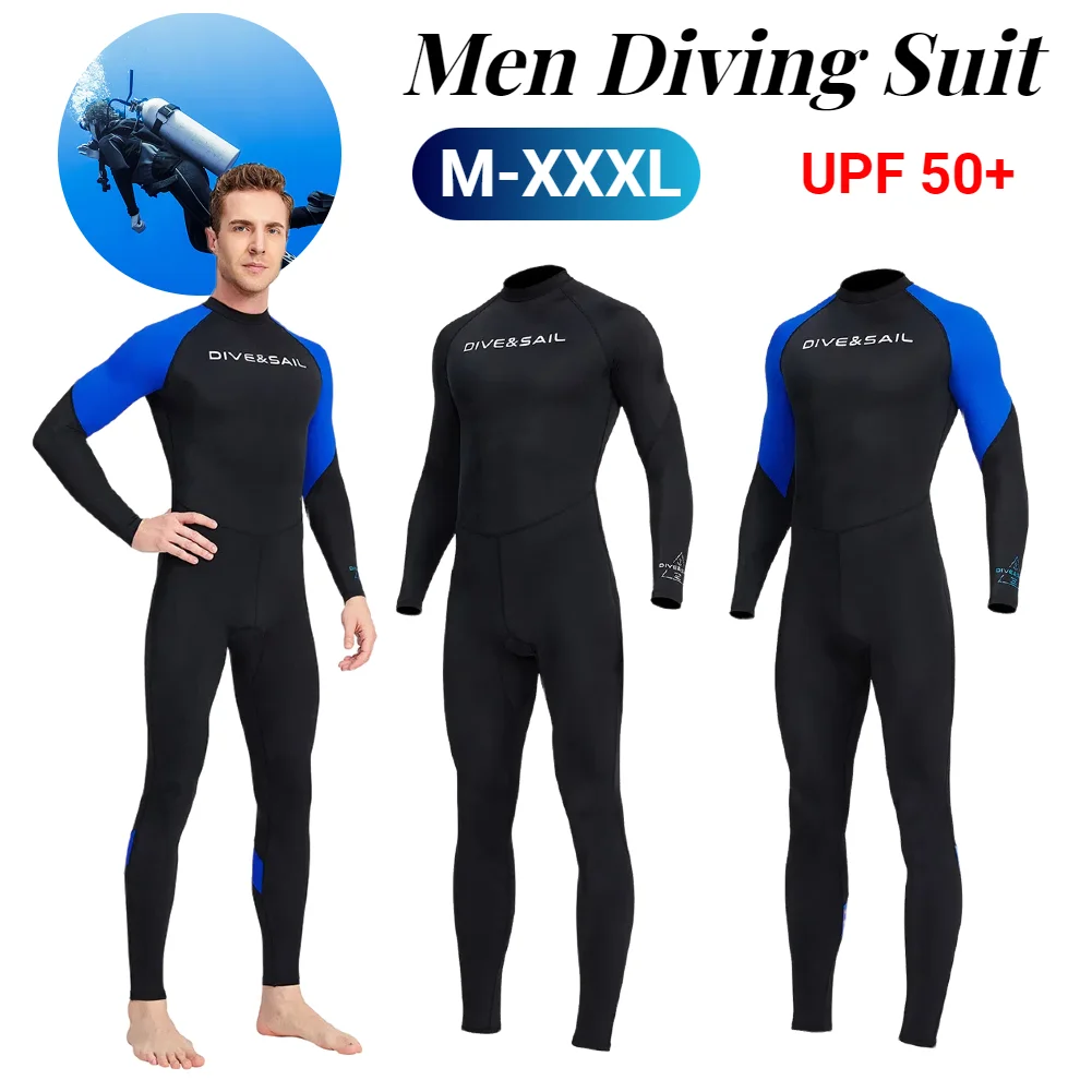 Men Diving Skin Clothes Wetsuits Long Sleeve Sunscreen Snorkeling Surfing Swimsuit Cold Proof Thermal Keep Warm Breathable