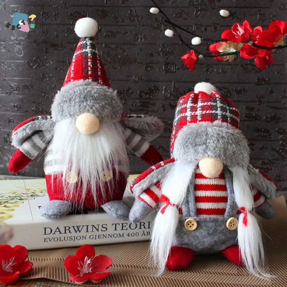 

Tabletop Ornament Cloth Faceless Doll Handmade Cartoon Christmas Plush Toy Exquisite Cute Elderly Doll Cabinet