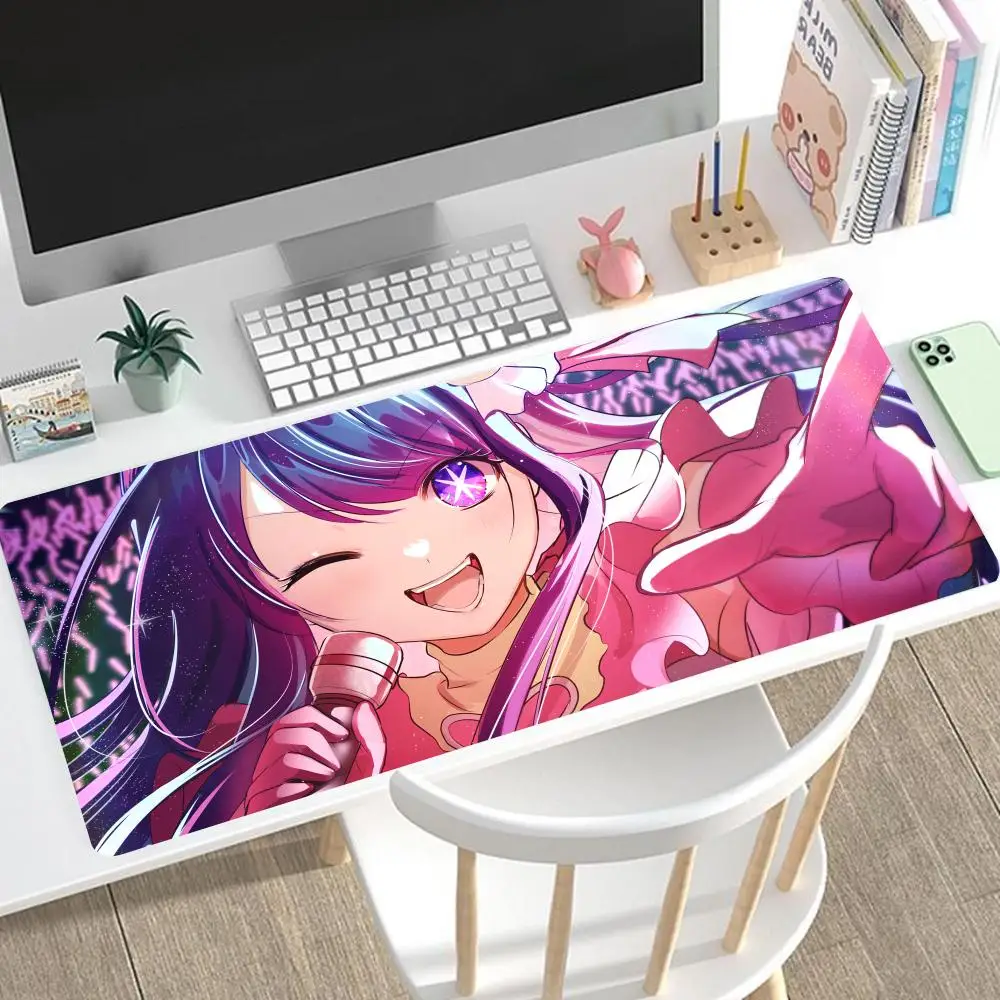 O-oshi no ko hoshino ai mouse pad mouse pad gaming mousepad velocidade tapete de mesa portátil tapetes de jogos para escritório tapete acessórios de mesa