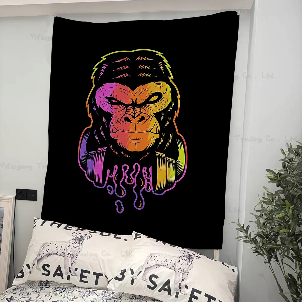 

Monkey Art Colorful Tapestry Wall Hanging Hanging Tarot Hippie Wall Rugs Dorm Wall Art Decor