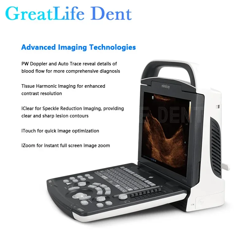 GreatLife Dent Mindray DP-10 Black and White Portable B-ultrasound Therapy Scanner Machine Abdominal Probe 35C50EB