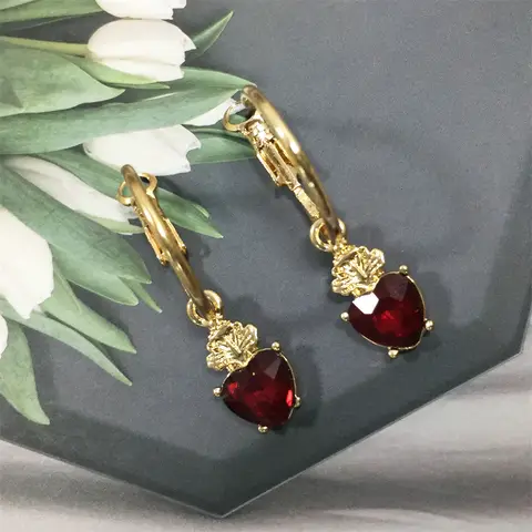 8 best sales लाल पत्थर की बालियां - №6