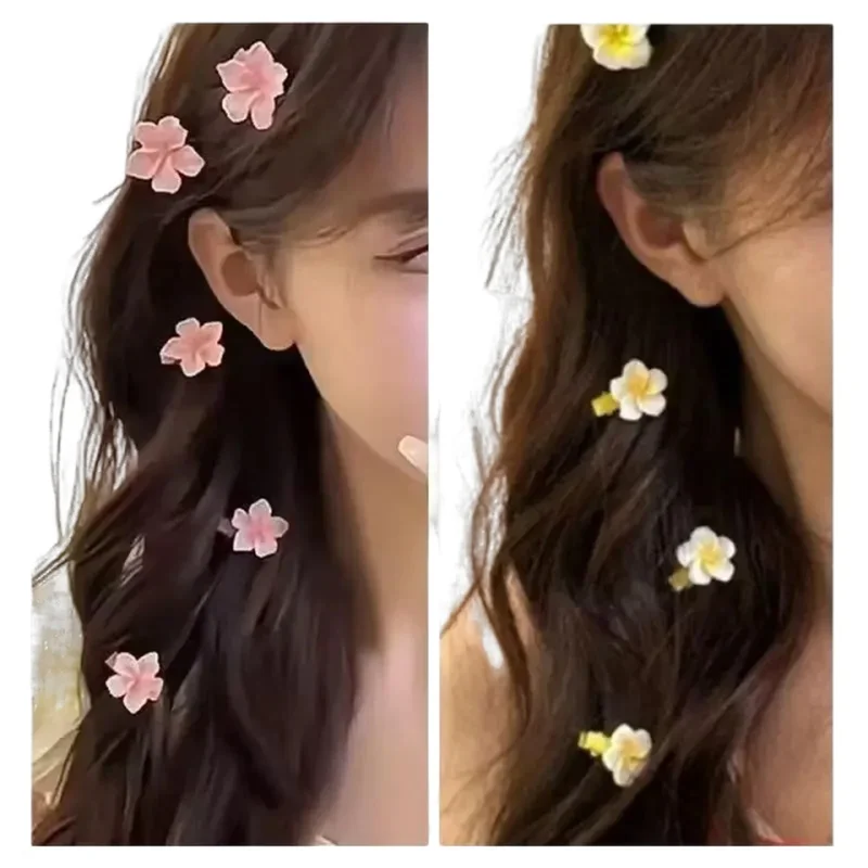 

Pink cherry blossom hair clip, female Korean sweet girl, bangs clip headband, cute peach blossom hair clip, edge clip headband