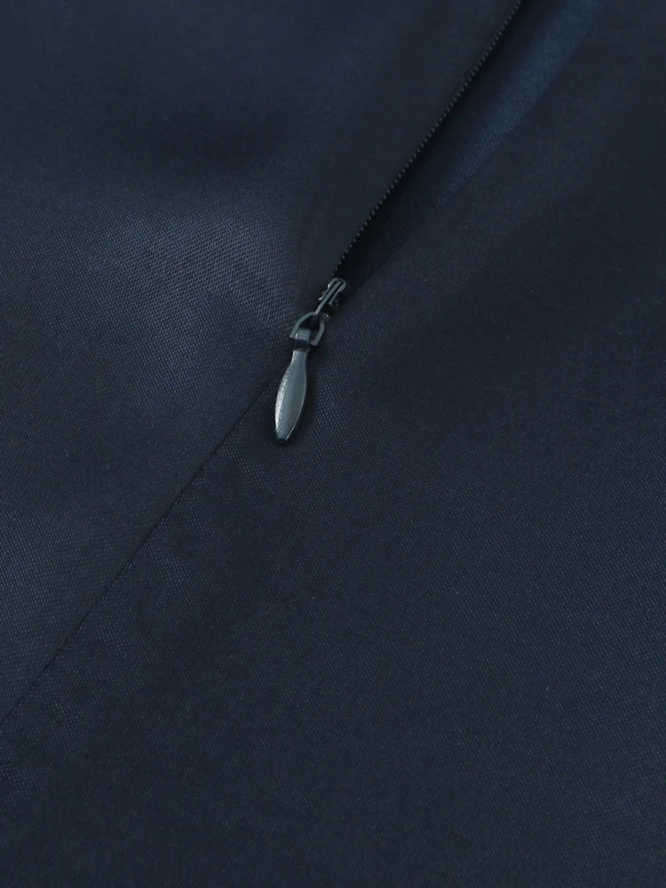 Lente Zomer Hoge Hals Mouwloos Kant Splicing Satijnen Minirok Vrouwen Terug Rits Decoratie Rokken Vrouwelijke Vrijetijdskleding 2025