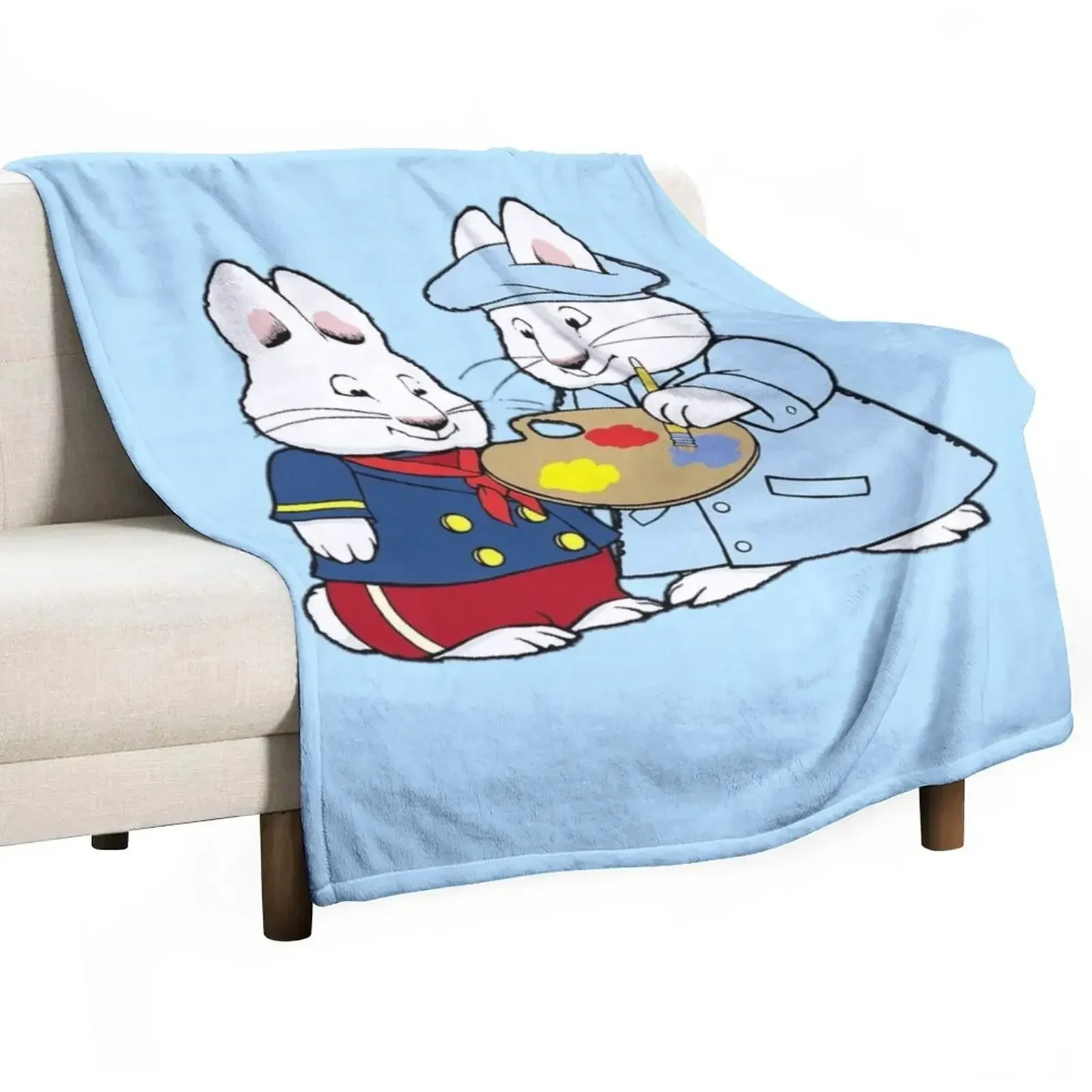 Max and ruby bunny artists Throw Blanket Nap Plaid on the sofa Blankets