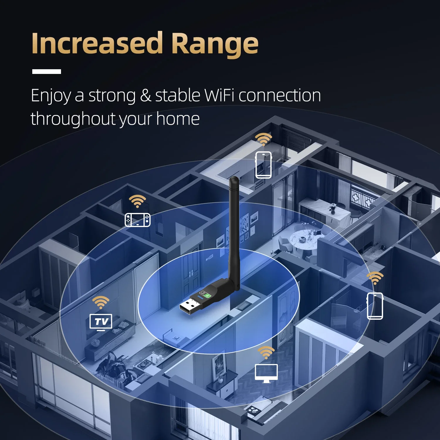 Wireless Network Card MT7601 USB WiFi Wireless Transmitter Set Top Box IPTV Wireless Receiver Wifi Antenna for Desktop Laptops