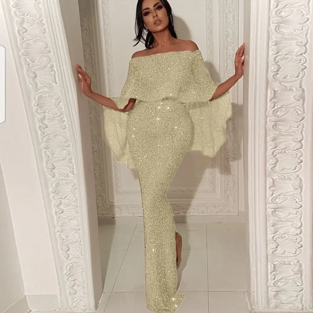 

2023 new fashion shiny evening dress sexy party dress ladies elegant casual dress